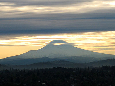 Mount Hood with Low Clouds