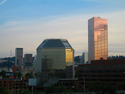 Portland Office Buildings from Steel Bridge