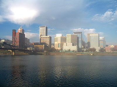 Portland Oregon Skyline, Fog