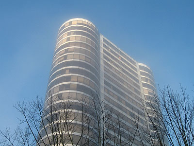 Portland Plaza in Fog