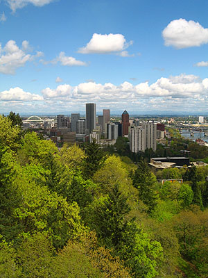Portland Skyline with Fremont Bridge