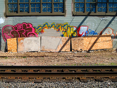 Train Tracks, Graffiti, B&O Warehouse